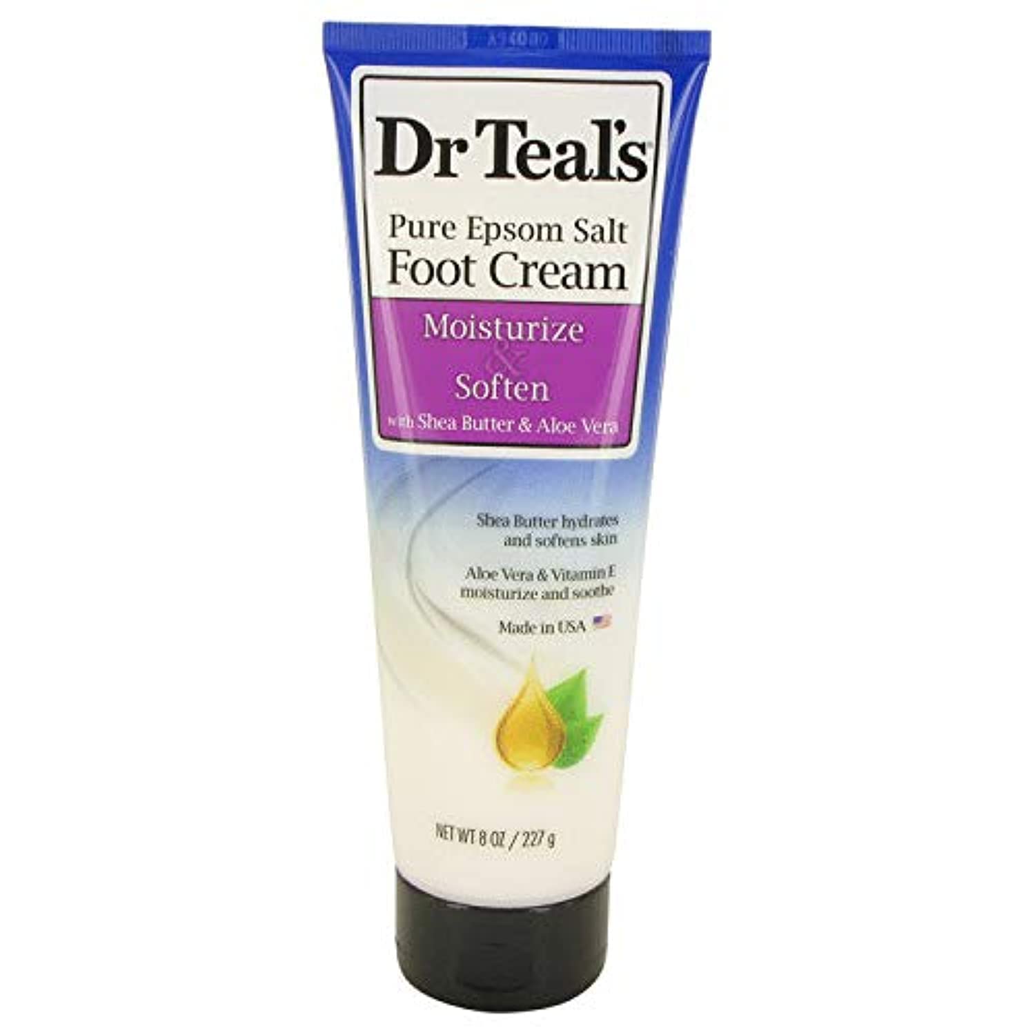Dr Teal's Pure Epsom Salt Foot Cream by Dr Teal's Pure Epsom Salt Foot Cream with Shea Butter & Aloe Vera & Vitamin E 8 oz for Women